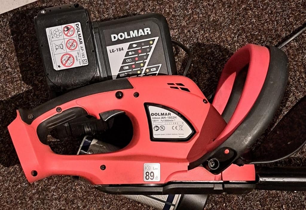 Dolmar accu heggenschaar 18V Li-ion 3Ah 52mm incl. grastrim, Tuin en Terras, Ophalen of Verzenden, Accu