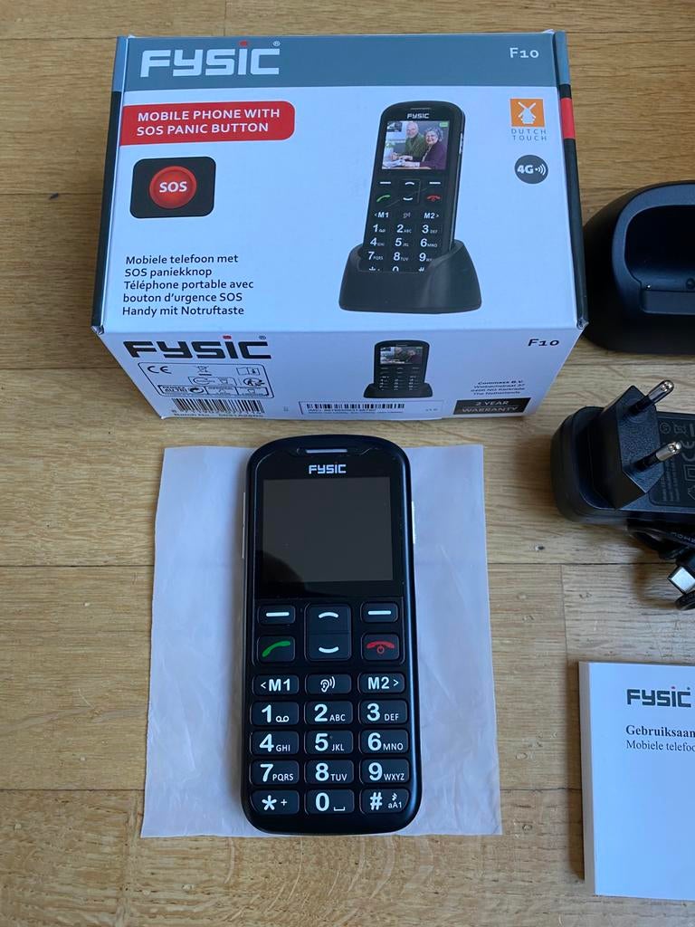 Fysic F10 handige senioren mobiele telefoon met sos-knop, Ophalen of Verzenden, Nieuw, 1 handset