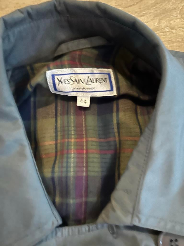 Yves Saint Laurent trenchcoat maat 44, Ophalen of Verzenden, Gedragen, Maat 46 (S) of kleiner, Grijs