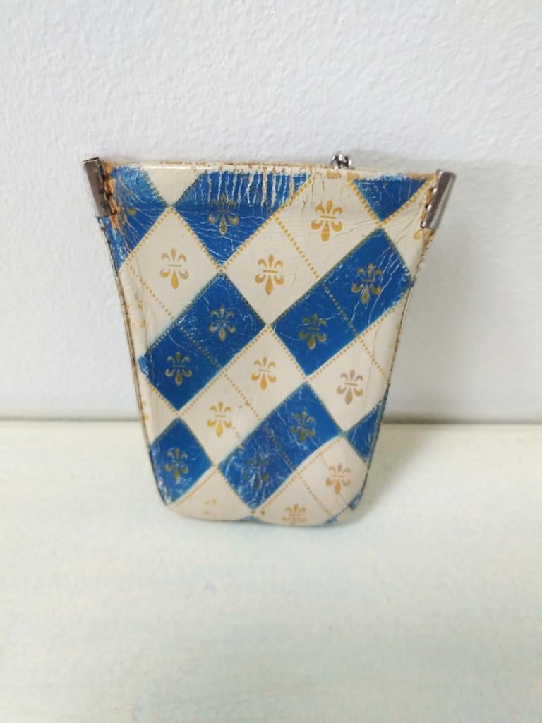 Oude retro sleuteletui met ruitpatroon, Ophalen of Verzenden