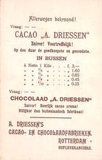 Rotterdam A. Driessen Cacao Chocolaad Reclamekaart, Ophalen of Verzenden, Voor 1920, Ongelopen, Zuid-Holland