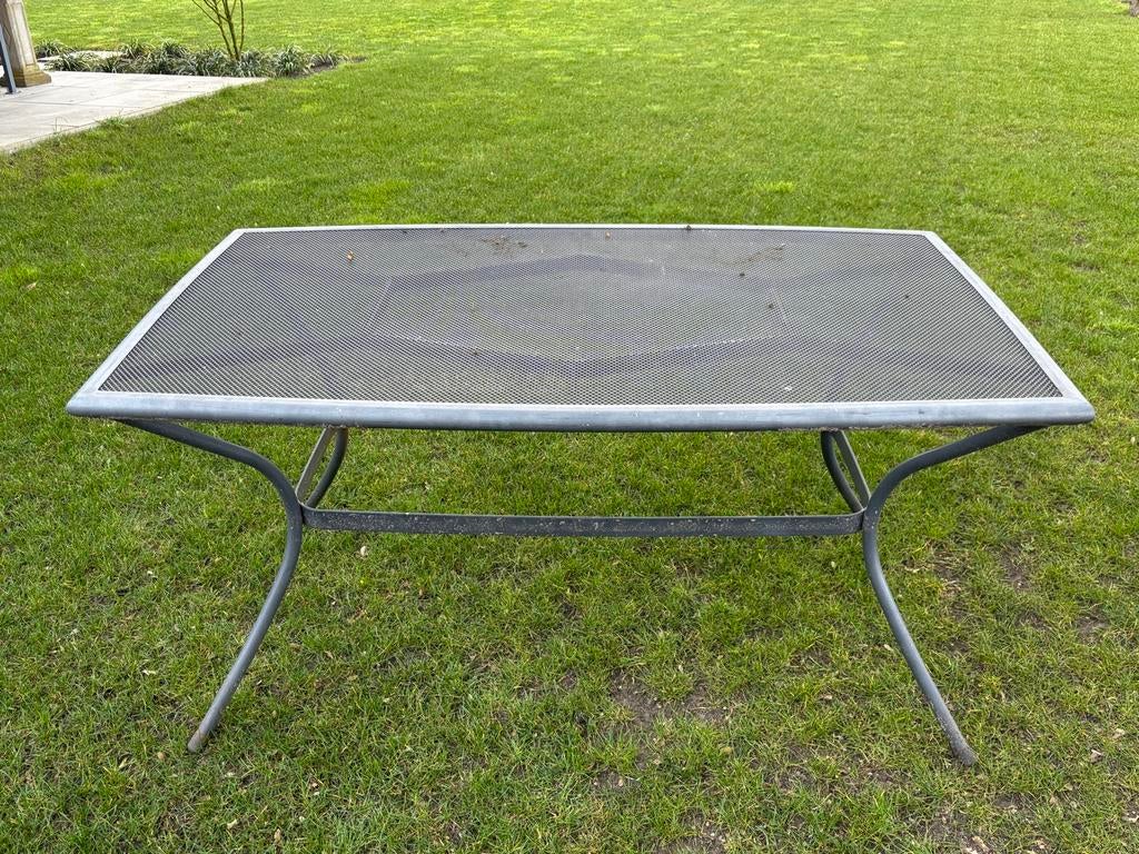 Gebruikte tuintafel 150x88 cm, hoogte 70 cm, Tuin en Terras, Tuintafels, Ophalen, Gebruikt, Rechthoekig, Metaal