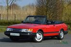Saab 900 2.0i-16 Cabriolet (bj 1993), Auto's, Oldtimers, Voorwielaandrijving, Zwart, Cabriolet, Leder