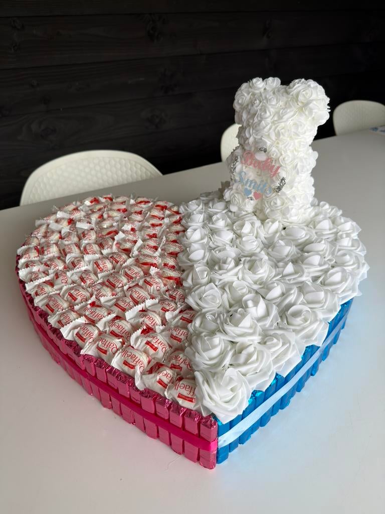 Gender Reveal cadeau - Luxe chocolade hart- perfect cadeau!, Hobby en Vrije tijd, Feestartikelen, Ophalen, Nieuw