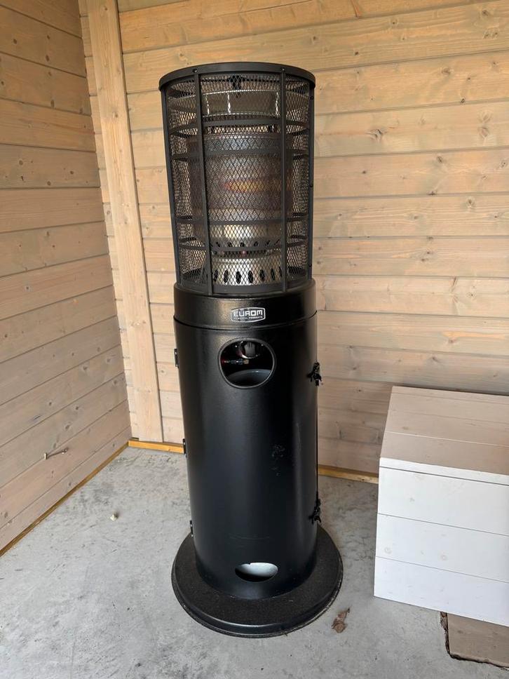 Eurom Terrasverwarming op Gas - Zwart, Tuin en Terras, Terrasverwarmers, Gebruikt, Gas, Vloer, Ophalen