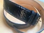 Zwarte leren python Italiaanse riem xl 128 cm lang, Verzenden, Zo goed als nieuw, 115 cm of meer, Riem of Ceintuur