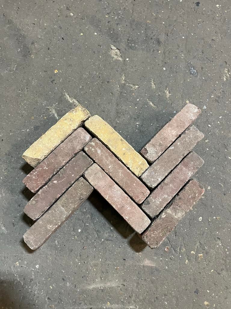 Gebakken klinkers/waaltjes 5 Duimers - rood/geel, Ophalen of Verzenden, Gebruikt, Keramiek, Klinkers