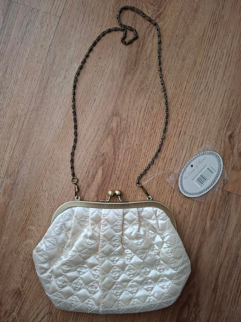 Satijnen clutch Sabon, Ophalen of Verzenden, Nieuw, Beige, Dame
