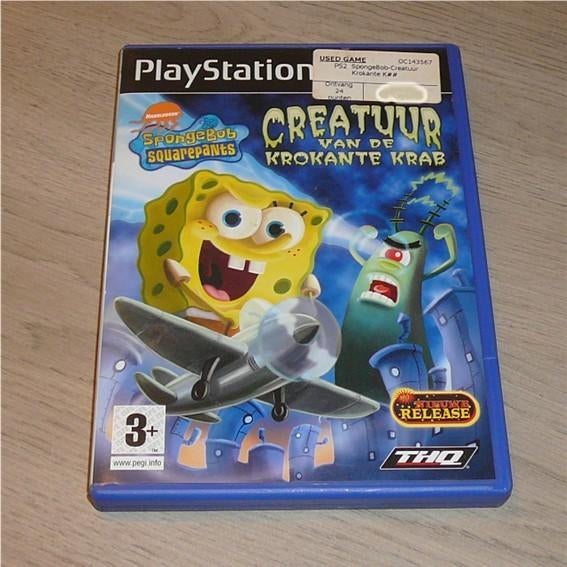 Playstation 2 SPONGEBOB Creatuur van de krokante krab, Gebruikt, 1 speler, Vanaf 3 jaar, Ophalen