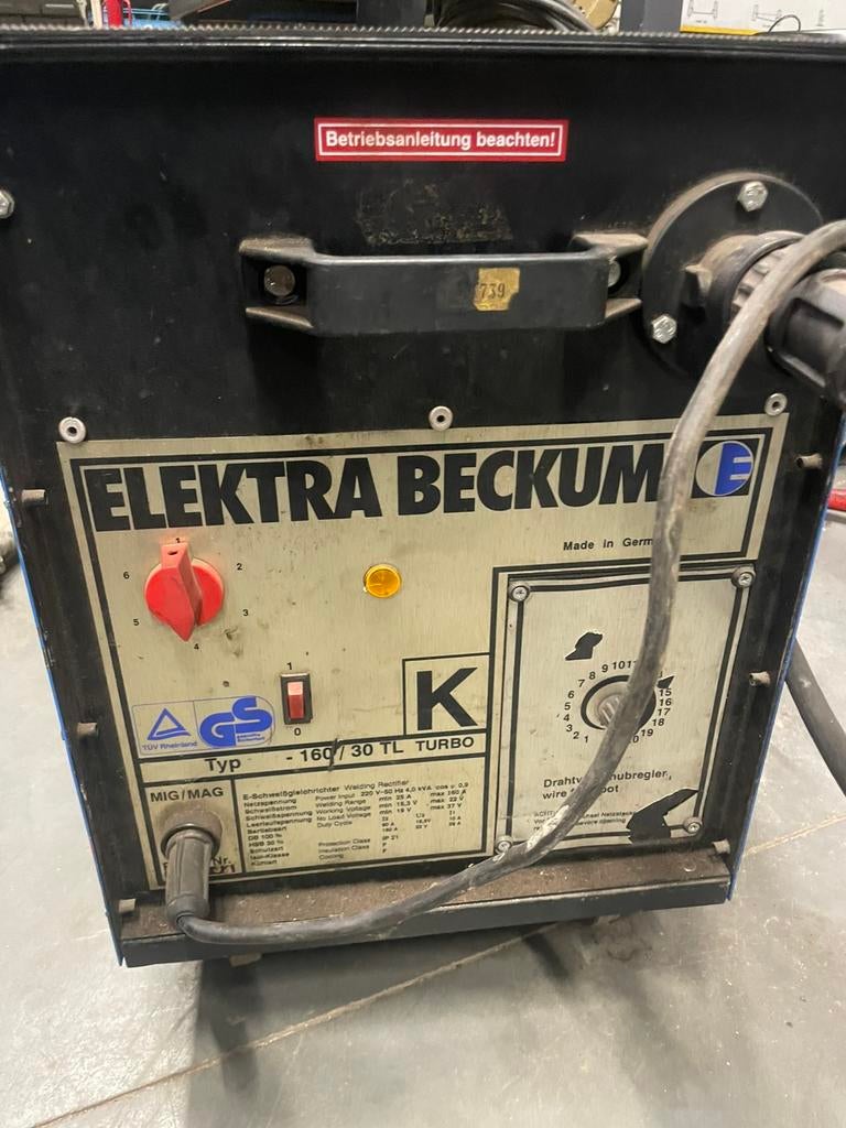 Elektra Beckum 160/30 TL lasapparaat 220V, Ophalen, Gebruikt, 150 tot 250 ampère, Co2