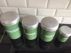 Vintage voorraadblikken set groen, Ophalen of Verzenden