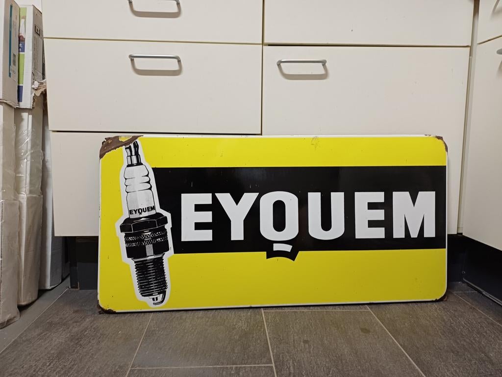 Vintage Eyquem Emaille Reclamebord - Bougie, Ophalen of Verzenden