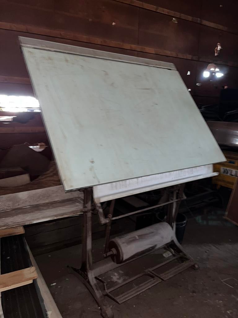 Gigantische tekentafel uit de Verolme houtwerkplaats, Ophalen, Zo goed als nieuw