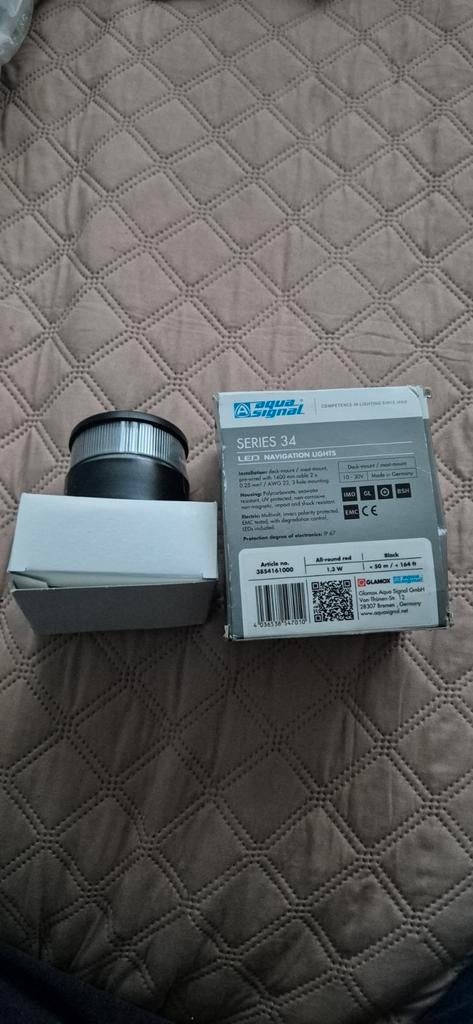 Aqua Signal serie 34 signaallicht rood LED - zwarte behuizin, Ophalen of Verzenden, Nieuw