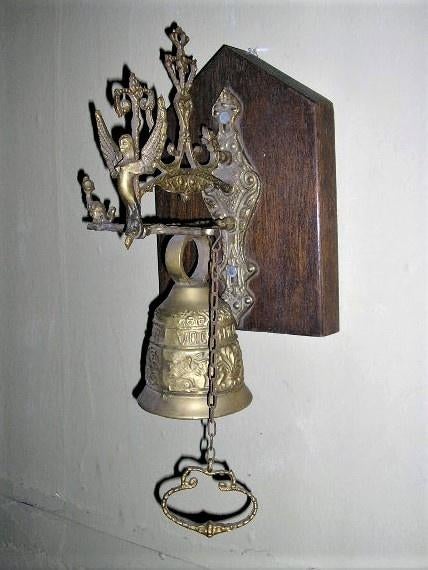 Antieke bel zware koperen kloosterbel, Antiek en Kunst, Ophalen of Verzenden, Koper