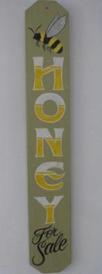 Groot houten reclamebord / honing / imker / bijen / Honey, Reclamebord, Nieuw, DeKameraadschap, Dj.kammeraat@telfort.nl