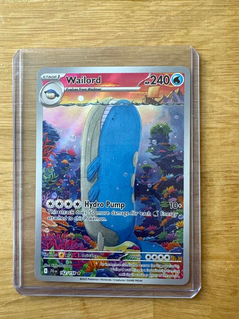 Wailord Pokémon Kaart 162/159 - Nieuwstaat, Ophalen of Verzenden, Zo goed als nieuw, Losse kaart