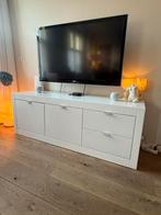 Witte TV-meubel met opbergruimte, Huis en Inrichting, Overige materialen, Gebruikt, 150 tot 200 cm, Ophalen of Verzenden