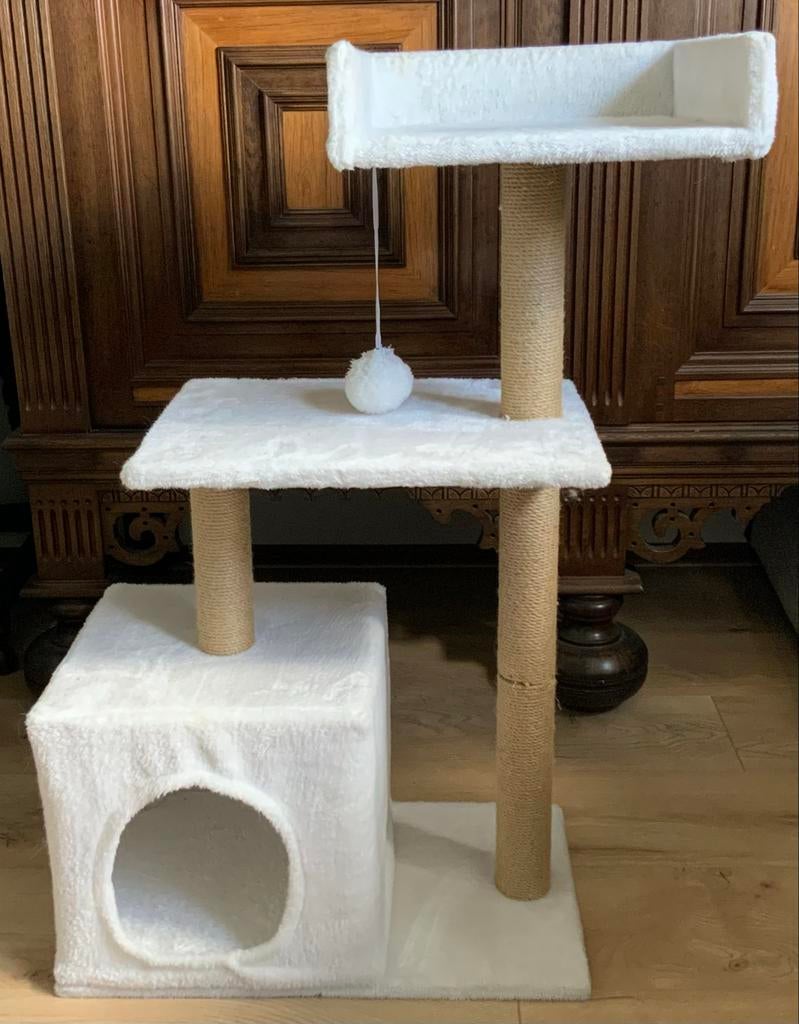 Een witte kitten krabpaal, Dieren en Toebehoren, Ophalen, Krabpaal