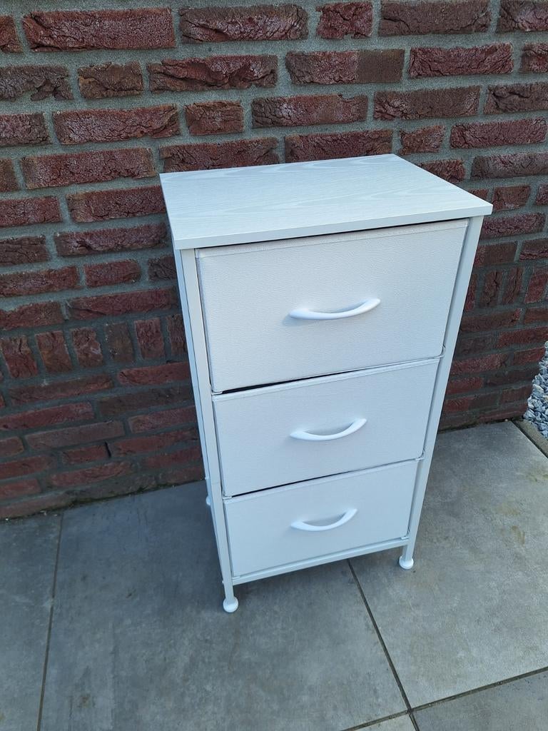 Wit kastje met 3lades, opbergkasten 39x5x30x75,5, Huis en Inrichting, Kasten | Ladekasten, Nieuw, Minder dan 100 cm, 25 tot 50 cm