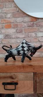 Murano Glas:Grote 35cm Zwart met Wit Stier Beeld♥️NIEUW♥️, Verzamelen, Ophalen of Verzenden, Nieuw, Dier