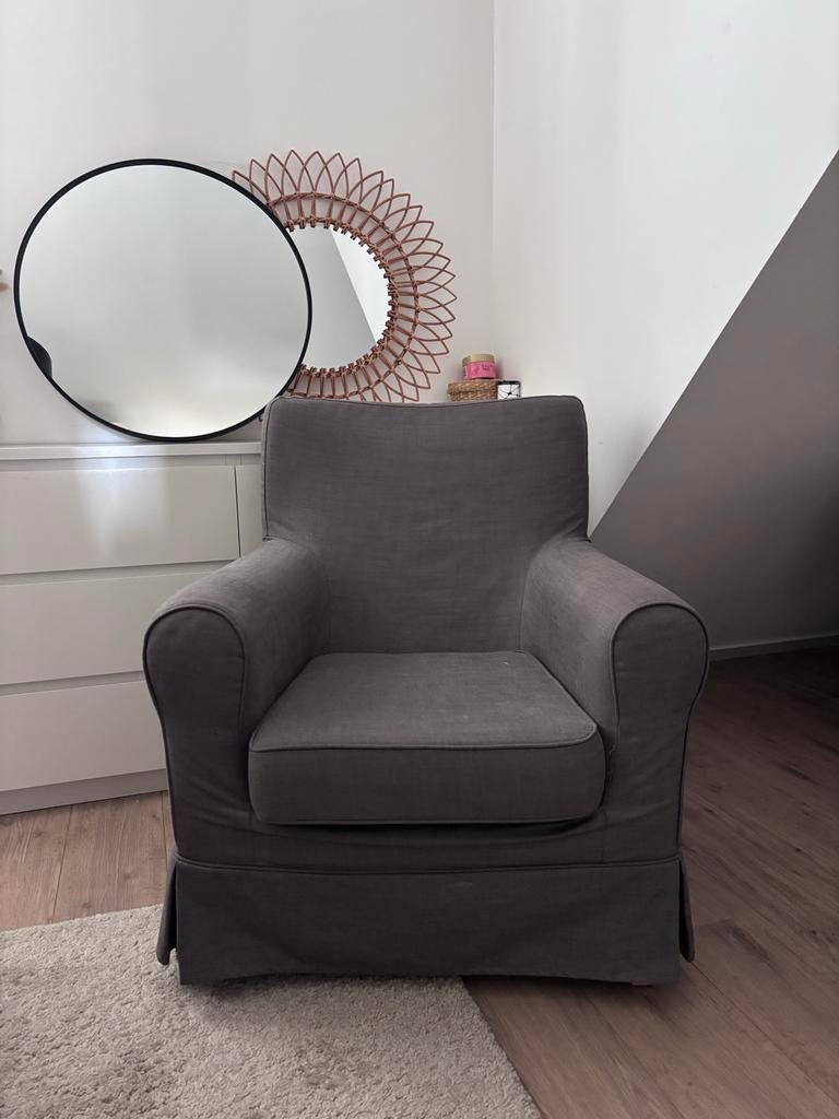 IKEA Ektorp fauteuil grijs, Ophalen, Zo goed als nieuw, Stof, 75 tot 100 cm