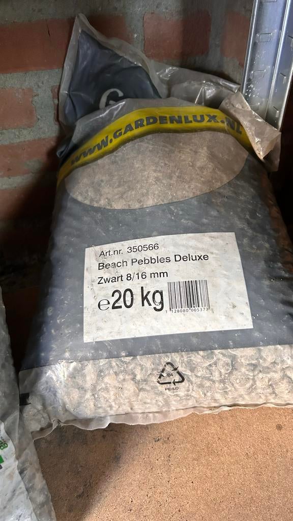 Beach Pebbles Deluxe Zwart 8/16 mm - 20 kg, Tuin en Terras, Grind, Keien en Split, Overige materialen, Zwart, Nieuw, Ophalen of Verzenden