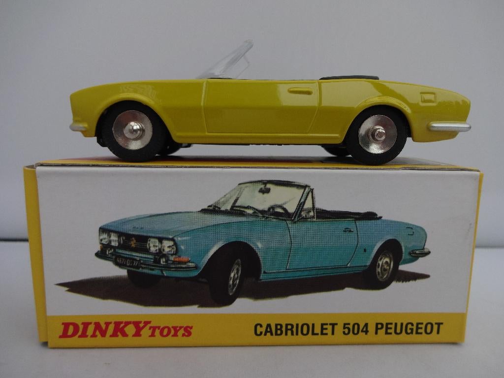 Peugeot 504 cabriolet geel nr: 1423 van Dinky Toys 1:43, Hobby en Vrije tijd, Modelauto's | 1:43, Ophalen of Verzenden, Nieuw