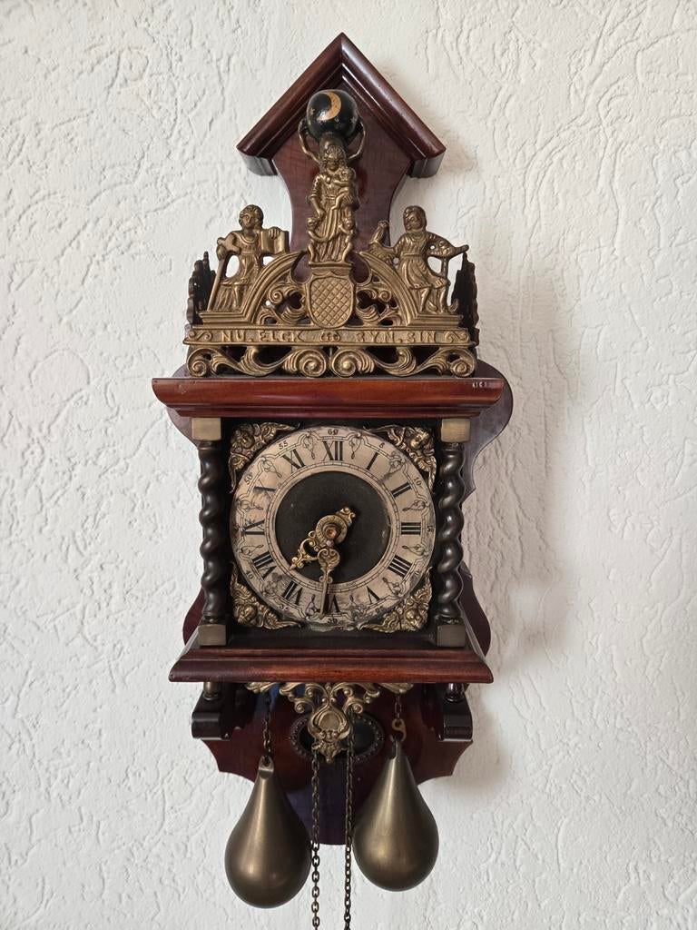 Antieke Friese Staartklok / Stoelklok met gewichten – mooie, Ophalen of Verzenden