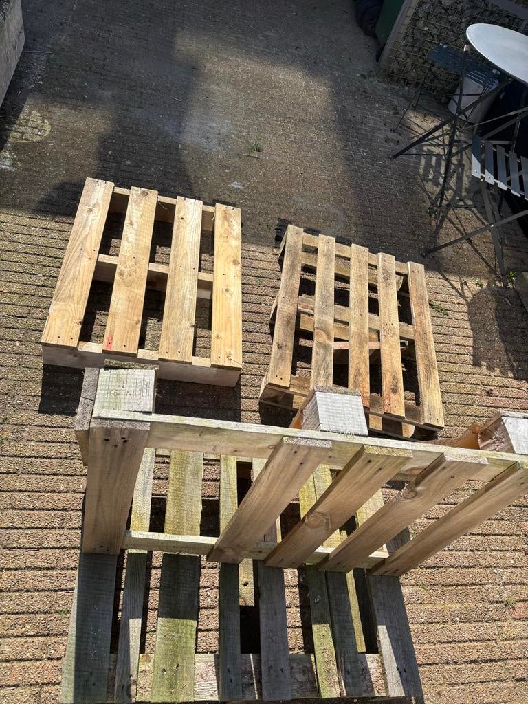 Gratis af te halen: 3 gebruikte pallets (diverse maten), Ophalen, Gebruikt