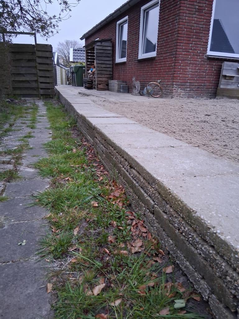 Gratis beton terrastegels, gebruikt, diverse afmetingen, Ophalen of Verzenden, Gebruikt, Beton, Terrastegels
