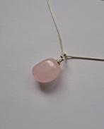925 zilveren ketting met rozenkwarts hanger, Sieraden, Tassen en Uiterlijk, Kettingen, Nieuw, Ophalen of Verzenden, Roze, Met edelsteen