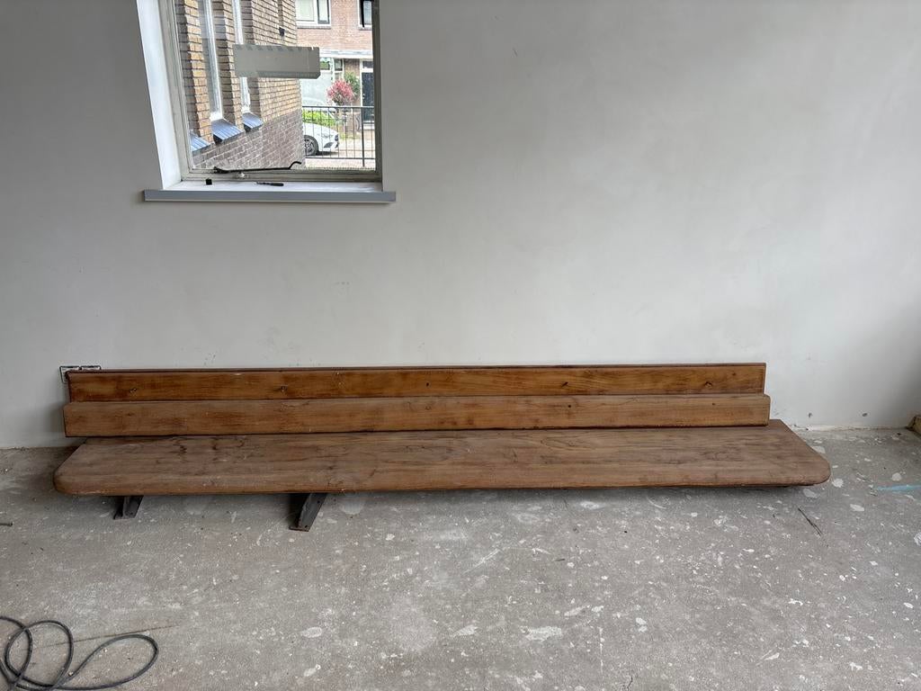 Antieke Hardhouten Wachtbank - Jaren '30 Ziekenhuis, Ophalen