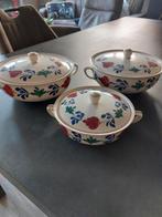 Dekschalen Boerenbont, Ophalen, Aardewerk, Boerenbont, Schaal of Schalen