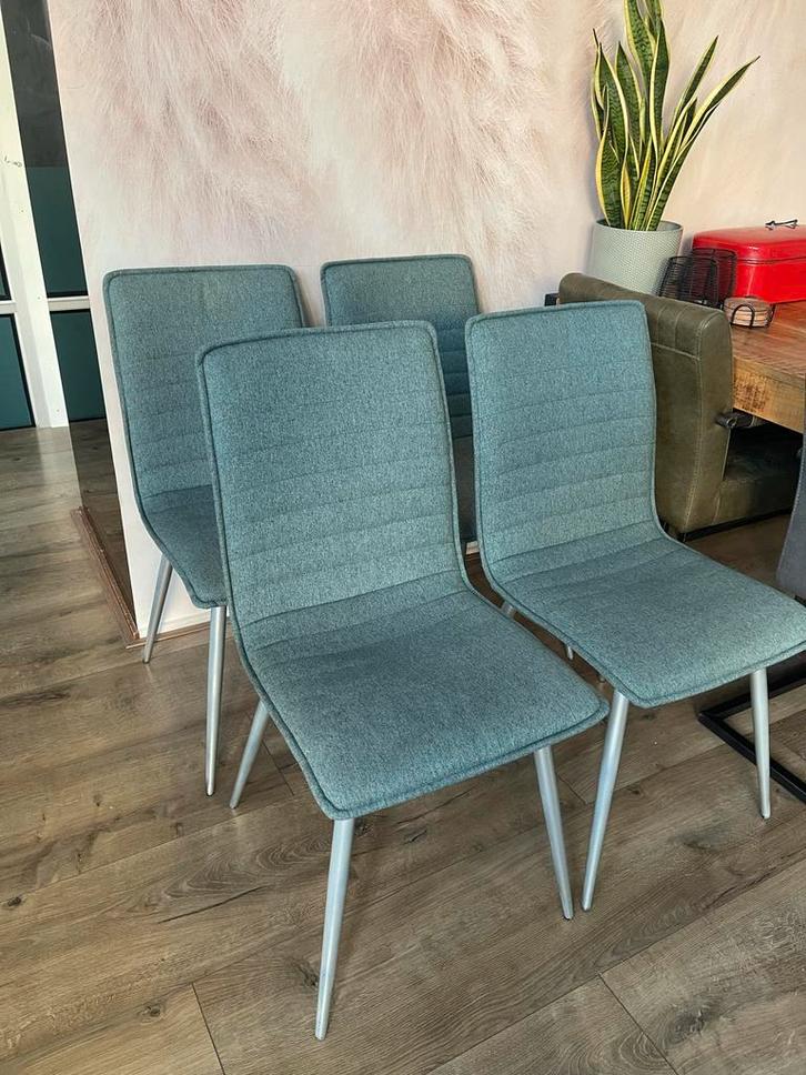 Groene eetkamerstoelen 4 stuks, Huis en Inrichting, Stoelen, Zo goed als nieuw, Vier, Overige kleuren, Ophalen