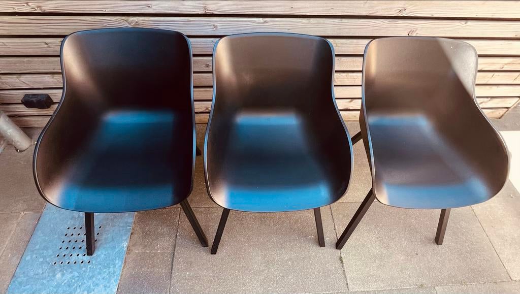 3 zwarte IKEA tuinstoelen, Tuin en Terras, Tuinstoelen, Ophalen of Verzenden, Gebruikt, Kunststof