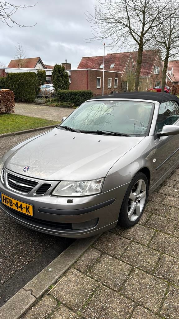Saab 9-3 1.8 T Cabrio 2004 Grijs, Auto's, Voorwielaandrijving, 1998 cc, 4 cilinders, Cabriolet