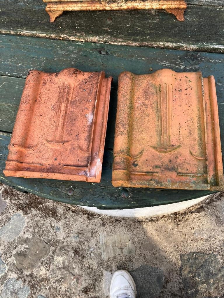 Kruispannen dakpannen - 400-500 stuks, nog in goede staat, Ophalen, Gebruikt, Steen of Klei, 15 m² of meer