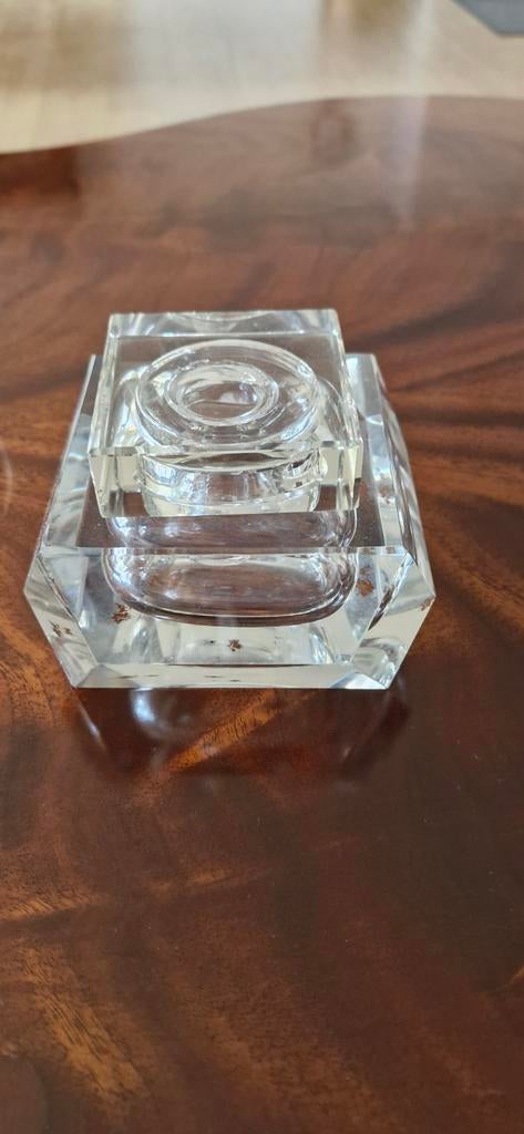 Antieke zware glazen inktpot, Ophalen