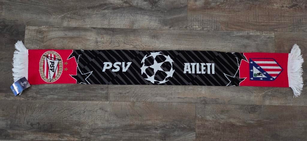 Sjaal PSV - Atletico Madrid, Verzamelen, Sportartikelen en Voetbal, Ophalen of Verzenden, Zo goed als nieuw, PSV, Vaantje of Sjaal