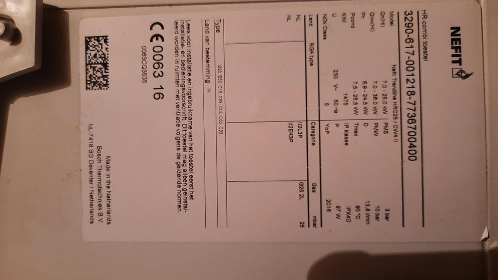 CV ketel, Huis en Inrichting, Ophalen of Verzenden, Zo goed als nieuw, Gas, Gaskachel