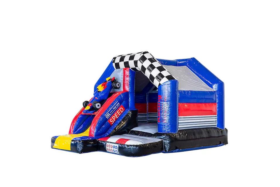️ Formule 1 Springkussen met Glijbaan, Hobby en Vrije tijd, Feestartikelen | Verhuur, Zo goed als nieuw, Verjaardag, Ophalen of Verzenden