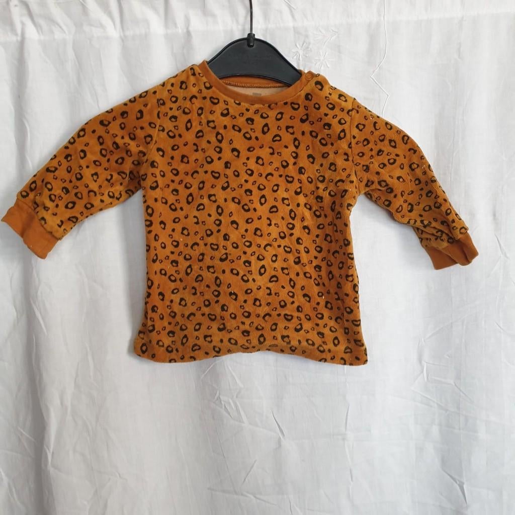 Schattig luipaard truitje. Mt 74/80. merk Hema, Kinderen en Baby's, Babykleding | Maat 74, Zo goed als nieuw, Meisje, Shirtje of Longsleeve