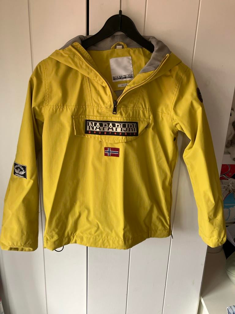 Napapijri Gele Anorak Jas - Zo goed als nieuw, Ophalen, Zo goed als nieuw, Maat 34 (XS) of kleiner, Geel