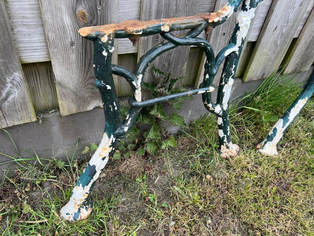 SET ANTIEKE ZIJSTUKKEN PARKBANK, Tuin en Terras, Tuinbanken, Ophalen, Gebruikt, Metaal