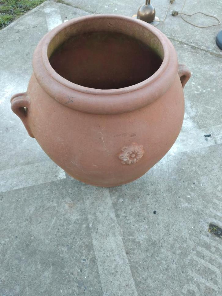 Grote Toscaanse terracotta kruik, Orcio, Tuin en Terras, Bloempotten, Ophalen of Verzenden