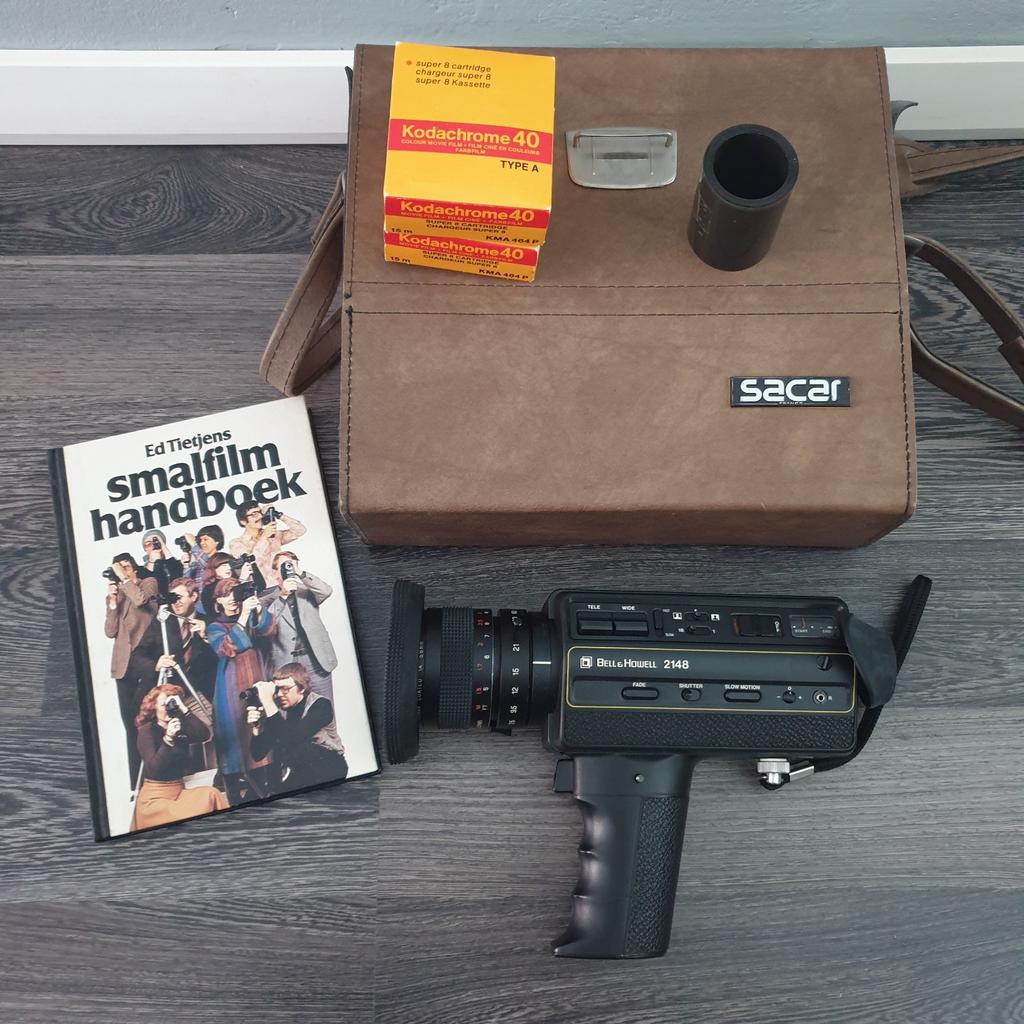 Super 8 Bell & Howell 2148 incl. draagtas, films en handboek, Verzamelen, Fotografica en Filmapparatuur, Ophalen of Verzenden