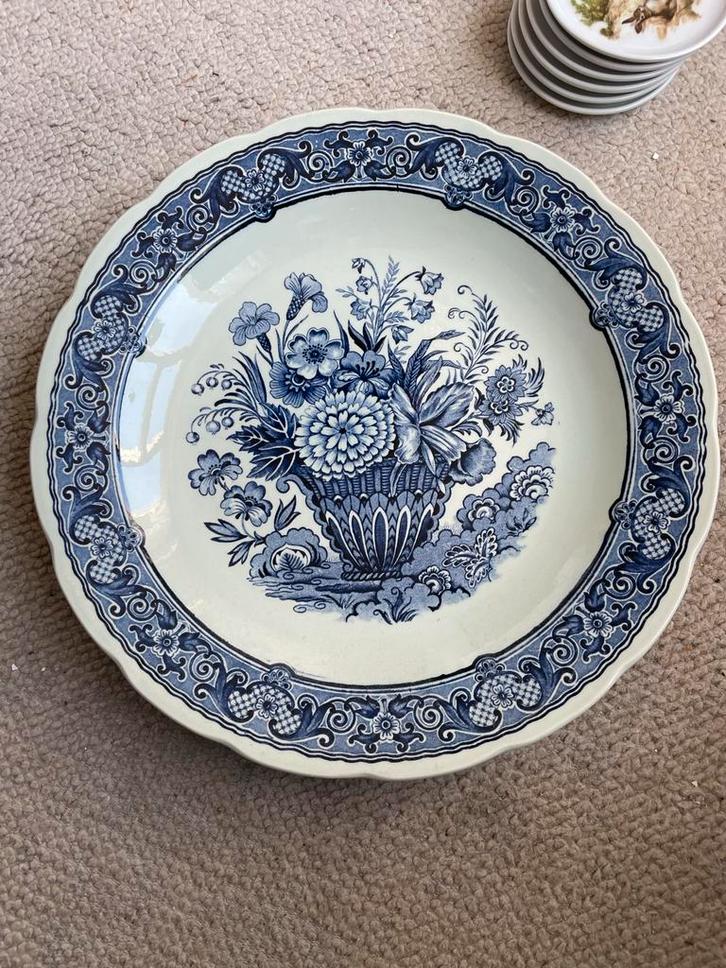 Prachtig Delfts blauw sierbord - Boch Royal Sphinx, Antiek en Kunst, Antiek | Wandborden en Tegels, Ophalen