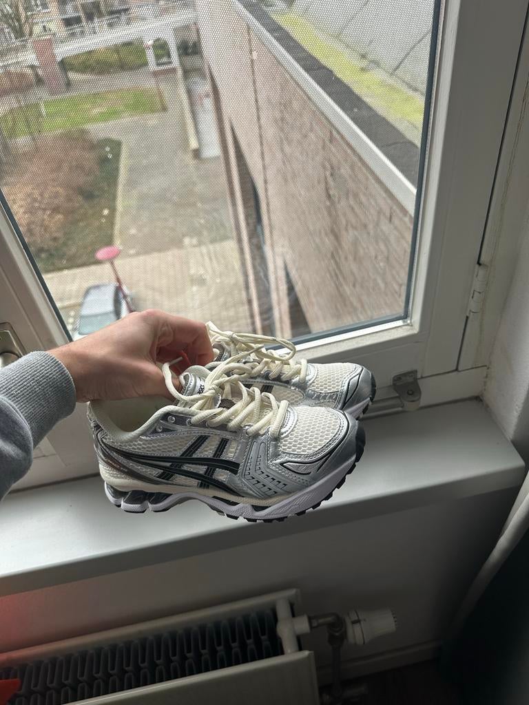 Asics Gel-Kayano 14 Cream Black Sneakers, Ophalen of Verzenden, Gedragen, Overige kleuren, Sneakers of Gympen
