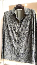 ANGELLE MILAN travelstof olijgroene blouse in S, NIEUWSTAAT, Ophalen of Verzenden, Zo goed als nieuw, Maat 36 (S), Groen